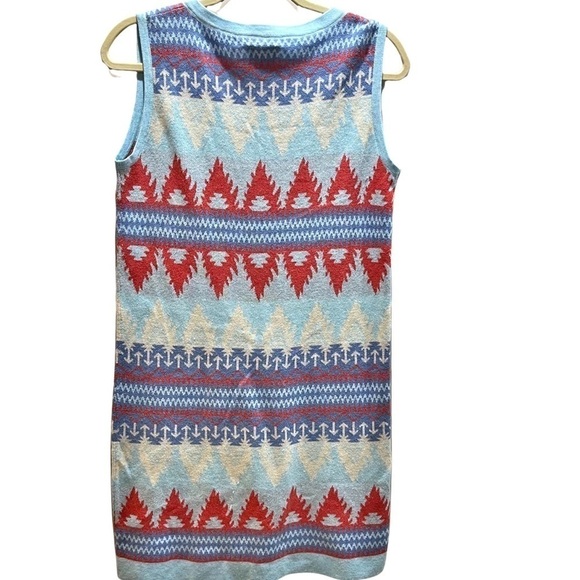 Tasha Polizzi “Sonoma” Aztec Sweater Dress NWT 100% Cotton Blue & Cream Sz S - Picture 7 of 11